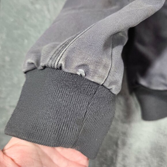 Snap On Tools Jacket Mens XL Gray Distressed Quilt Lined Hooded Canvas Coat - Picture 15 of 16